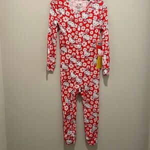 Hello Kitty Sanrio Long Sleeve Pajama One Piece Pink Red Toddler Size 4T NWT